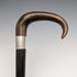 1907 British Antique Men's Cane Horn Handle Sterling Silver Decoration Black Shaft 88cm